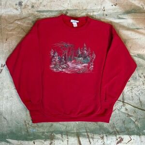 Vintage Christmas nature crewneck sweatshirt